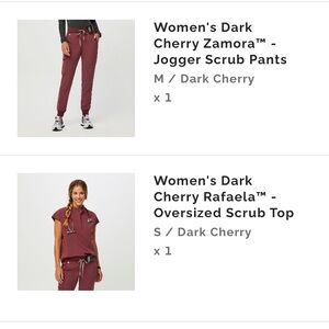 Figs Dark Cherry scrub set